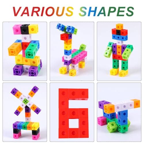 Newpop 100 Cube Mathématiques, Blocs de Construction Math, Cube Calcul Construction Enfant, Cubes de Liaison, Montessori Mathe Cubes Emboitables, Cube Activity Kit, pour Enfants 3+