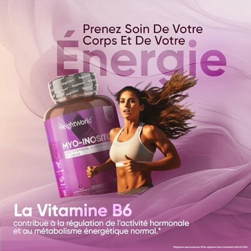 Myo Inositol 4000mg - Enrichi en Vitamines B6, B9 Acide Folique, Chrome - Bien-Être Femme - Pour Métabolisme Énergétique, Glycémie (EFSA) - 120 Comprimés (1 Mois) - Alternative Inositol Poudre