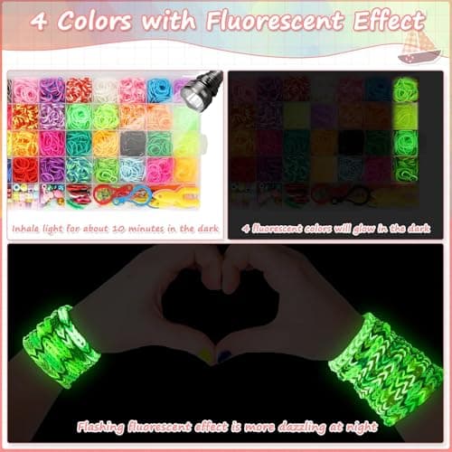 LIASDIVA 2500+ Elastique Bracelet Kit, 32 Couleurs Bricolage Loom Ruban, Bracelet Collier Outil à Tricoter Jouet pour Enfant, Cadeau de Noël Halloween