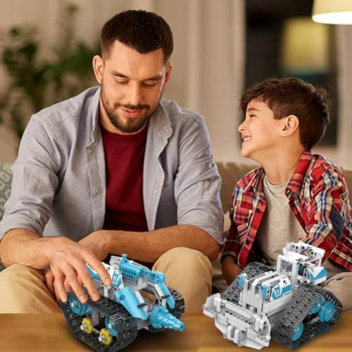 BEHOWL Technique 5 en 1 Voitures, Jouet de Construction pour Enfants de 7-16 Ans avec App&Télécommande Chenilles/Robot/Tank/Bulldozer, Cadeaux pour garçons Filles 8-12 Ans,(700 Pièces)