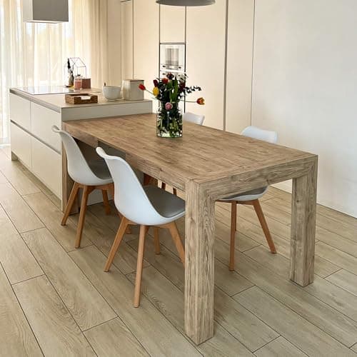 Mobili Fiver, Table Extensible Cuisine, Iacopo, Chêne Naturel, 140 x 90 x 77 cm, Mélaminé, Made in Italy