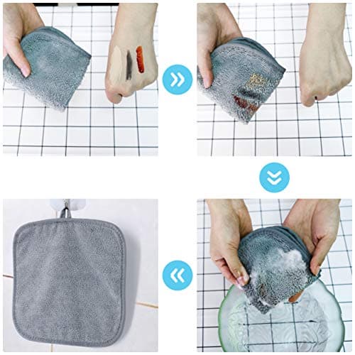 Polyte - 6 serviettes démaquillantes/pour le visage - en microfibres - hypoallergénique/sans produits chimiques - gris - 20 x 20 cm