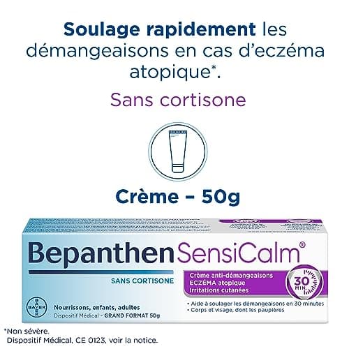 BepanthenSensicalm® Crème anti-démangeaison - Dispositif médical - Eczéma atopique -50g + BepanthenDerma® SensiControl Baume relipidant - Dermo-cosmétique - Hydratation & Anti-grattage- 200ml