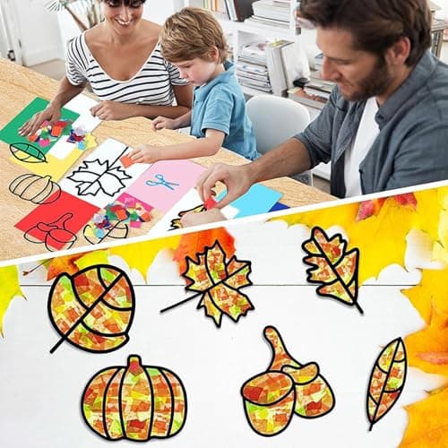 12 pièces Bricolage d'Automne pour Enfants Gommettes Feuilles Automne, Artisanat Couronne d'automne, Loisirs Créatifs Enfants, Gommettes Automne Feuilles pour Enfants, Enfant Kit d'Artisanat d'Automne