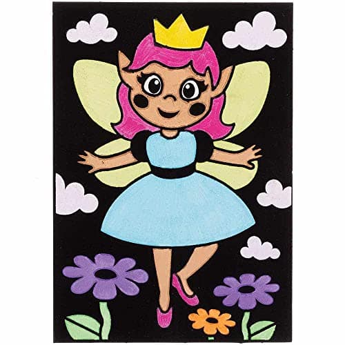 Baker Ross Coloriage en Velours motif Fées - Lot de 10, Activites Manuelles pour les Enfants (FC693)
