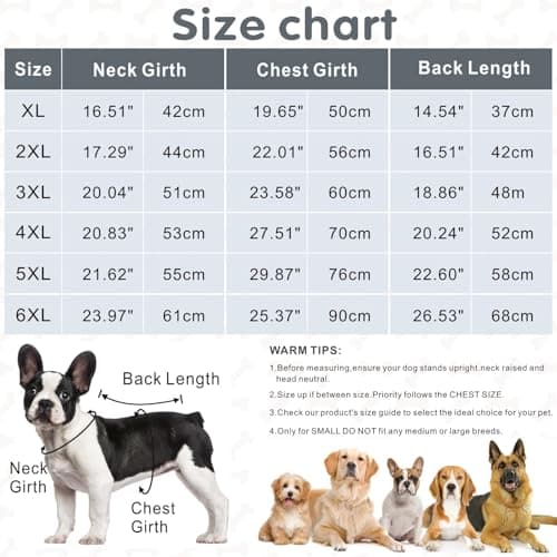 Dolahovy Manteau imperméable pour Chien, Veste Chaude pour Animaux de Compagnie en Hiver Manteau pour Chien vêtements pour Chiens vêtements réfléchissants (Gris, 4XL)