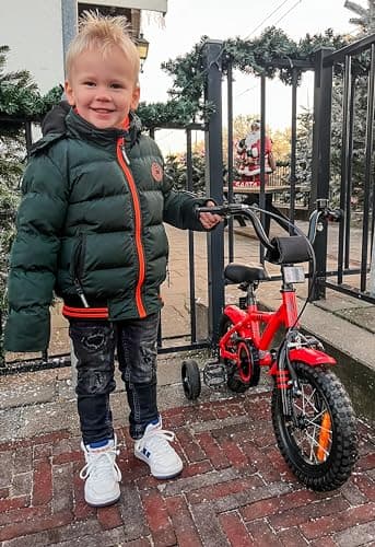 PROMETHEUS BICYCLES Velo Enfant 3 Ans Garcon vélo Fille 12 Pouces a Roulette pour 3 a 5 Ans - BMX en Rouge