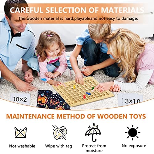 Jeux de Plateau Table de Multiplication en Bois, Tableau de Multiplication Jeu de Société de Multiplication Montessori, pour Les Enfants Jouets éducatifs Cadeau