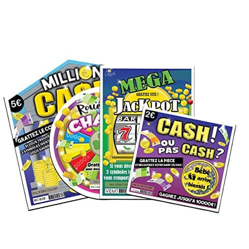 Carte à gratter Annonce Grossesse - bébé arrive bientôt ! (4 Cartes "Bébé arrive bientôt!" (Million cash, mega jackpot, Roue de la Chance, Cash ou pas Cash) !)