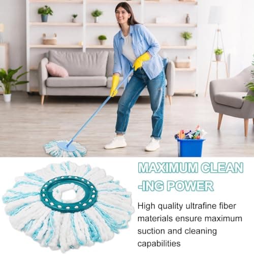 4 Pièces pour Leifheit Têtes de Rechange Clean Twist Disc Mop Micro Kit, Système à 2 Fibres Balai pour Leifheit Serpillière Franges de Remplacement, pour Tous Types de Sols