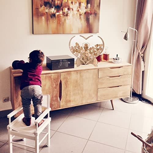 Arespark Livre d'or pour Le Mariage, Conjungo de décoration de Mariage en Bois Cœur, 100 Cœurs en Bois, boîte de Rangement,2 marqueurs,2 Barres Lumineuses, Cadeau, décoration