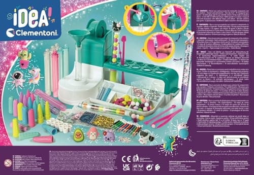 Clementoni - L'atelier des stylos - Coffret de création de stylos personnalisés - Loisirs Créatif - Exprime ta personnalité - Jeu pour Enfant à partir de 7 ans - Atelier, en Français