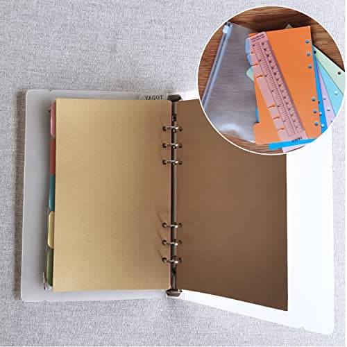 DY.2ten Lot de recharges A6 à 6 trous - (recharges de papier quadrillé + papier ligné + papier kraft + papier à feuilles mobiles vierges) - 180 feuilles/360 pages (45 feuilles de chaque type)