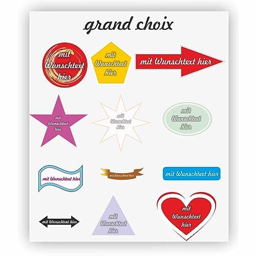 Étiquettes adhésives - autocollants de nom - Design carré - avec le texte souhaité - image - logo - personnalisé pour les logos d'entreprise - école - enfants - jardin d'enfants