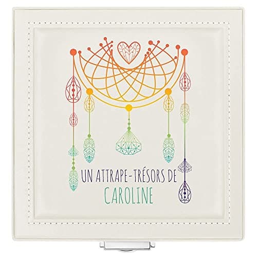 Maverton Coffret à bijoux avec miroir intérieur, Boîte blanche à personnaliser, Coffre à trésors - cadeau personnalisé pour femmes - talisman