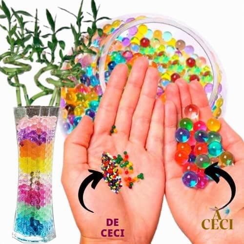 Water Balls, Crystal Gel Beads Perfect for Hydrogel Plants Vase Filler, Centerpiece Silicone Orbs, Non-Toxic Clear Jelly Gems, Growing Bead 600pcs, Blue 10g