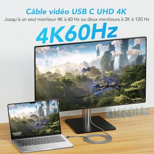 ULT-WIIQ 240W PD 3.1 Câble USB C vers USB C 3.2 Gen 2x2 Charge Rapide 20Gbps Haute Vitesse Transfert de Données 4K@60Hz Vidéo Nylon Tressé Câble USB C pour iPhone 15 Pro MacBook Samsung 2M