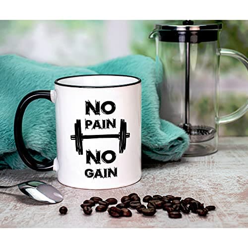 geschenke-fabrik.de Tasse avec inscription « No Pain No Gain »