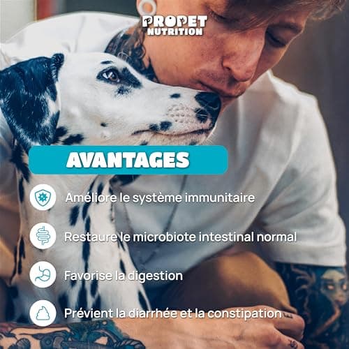 Probiotique Chien et Chat + Prebiotique + Vitamines. 11 Souches Bio-Actives. 10 Milliards UFC. Améliore la Digestion. 120 Comprimés. Anti-Flatulence, Immunité. Digestic. CE. Propet Nutrition
