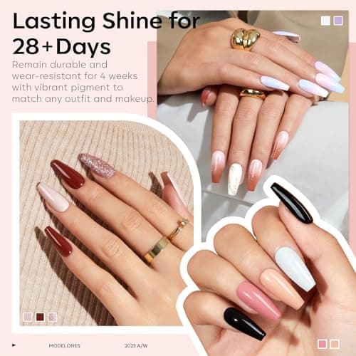 modelones Kit Ongle Gel Uv Complet, Kit Vernis Semi Permanent -Lampe Uv Ongles Gel 48W-12 Couleurs Rose Blanc Rouge Vernis à Ongles -Base Top Coat-Strass Décor Kit Manucure Salon DIY Home Nageldesign