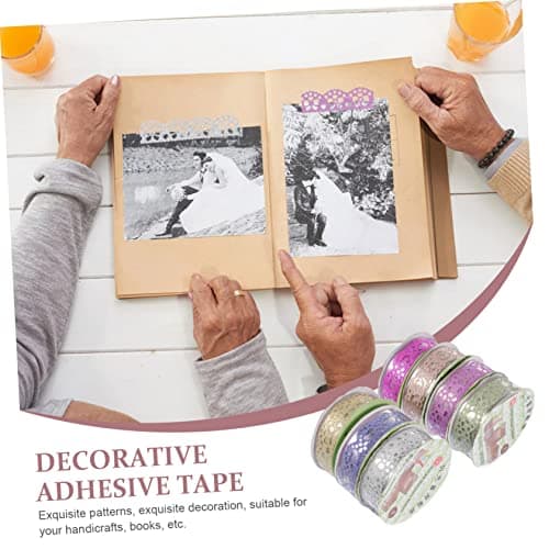 Lurrose 14 Rouleaux De Ruban De Dentelle Creux Washi Tape Album Photo Ruban De Dentelle Décor En Macramé Ruban Autocollant En Dentelle De Masquage Ruban De Masquage Pailleté Autocollants