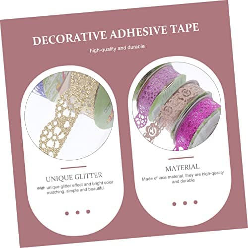 Lurrose 14 Rouleaux De Ruban De Dentelle Creux Washi Tape Album Photo Ruban De Dentelle Décor En Macramé Ruban Autocollant En Dentelle De Masquage Ruban De Masquage Pailleté Autocollants