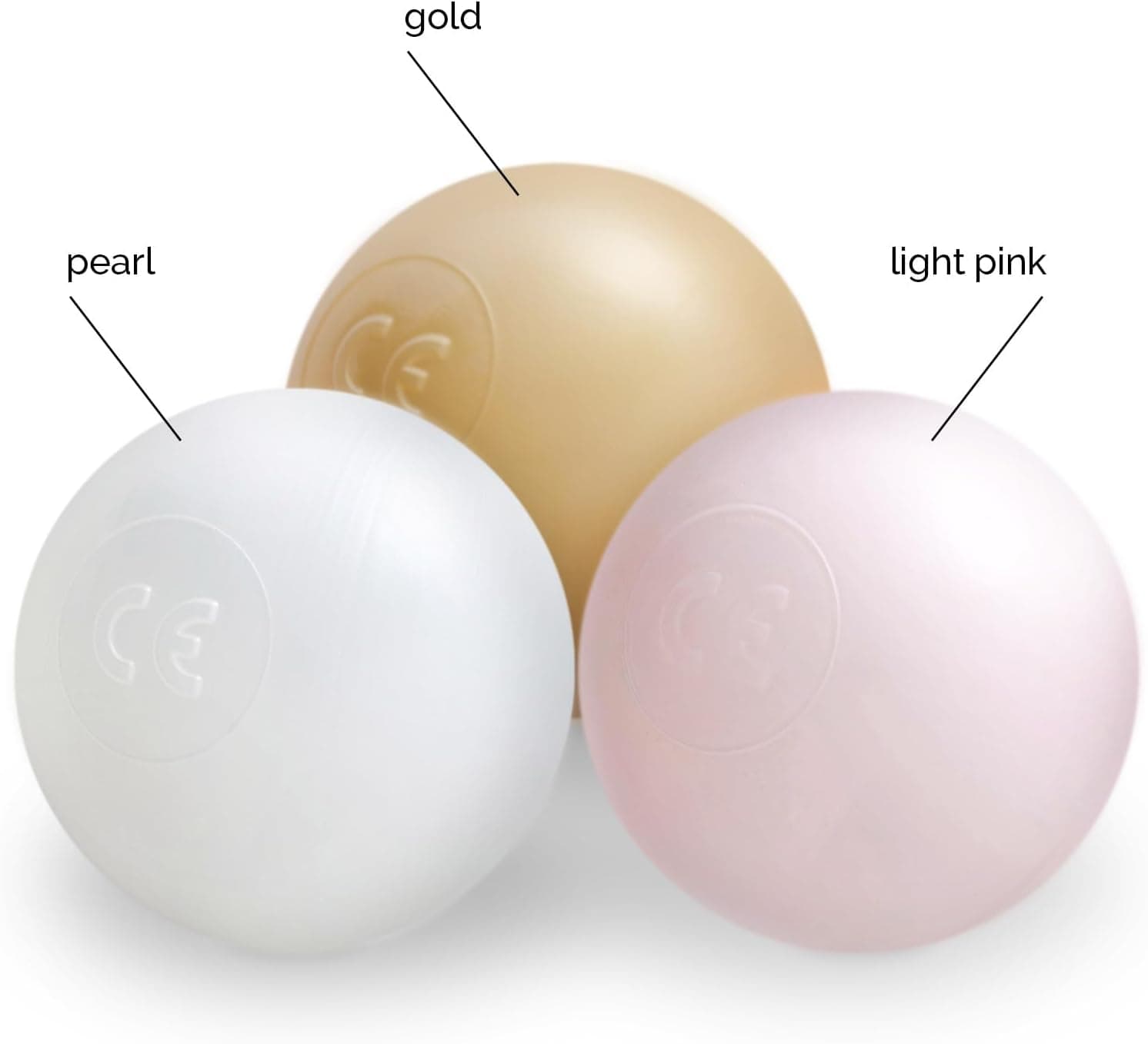 MISIOO Balles pour Piscine à balles - Balles de Piscine à balles - Balles de 6 cm de diamètre - Balles en Plastique fabriquées en 100% polyéthylène Basse densité - Jouet pour bébé