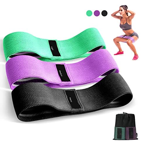 Bande Elastique Musculation en Tissu, Bande Elastique Fitness 3 Niveaux de Force, Elastique Sport pour Le Yoga/Pilates/Fitness/Squats/Pont fessiers