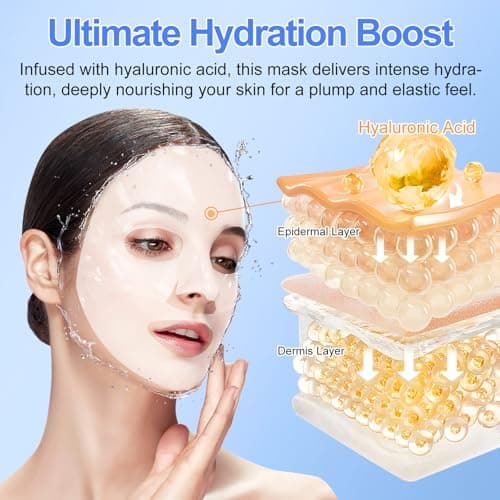 Lot de 6 masques de collagène bio pour la nuit, anti-âge, anti-rides, masque facial anti-rides, masque de nuit hydratant