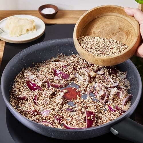 Tefal Ingenio Poêle 28 cm, Induction, Revêtement antiadhésif, Empilable, Compatible lave-vaisselle, Fabriqué en France, Natural Force L3960602, Noir, Anti-adhésif