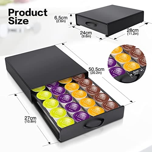 Masthome Porte Capsule Dolce Gusto, Support Porte Dosette/Capsules de Café, Capacité 20 Capsules, Tiroirs de Rangement pour Cuisine de Comptoir à Domicile, Offre 1 Chiffon de Nettoyage