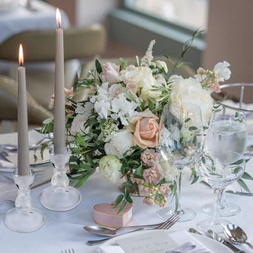 lalago LALAGO 4 pièces. Bougeoir pour Bougies en bâton, bougeoir en Verre, Bougie Transparente, Bougies de Table, Bougies en Verre, bougeoir en bâton pour Bougies de Table, Bougies d'arbre