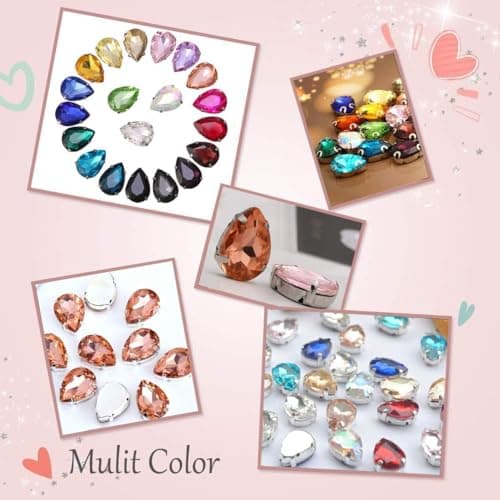 186 Pcs Couture Strass, strass thermocollant pour vetement,Strass a Coudre Griffes en Métal Incrustées,pour les Vêtements de Bricolage, Les Accessoires de Diamant Cousus à la Main (Bleu Marine)