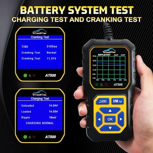 DonosHome 3 en 1 OBD2 Diagnostic Auto Valise Voiture Français:Outil de Lecteur de Code Voltmètre Test du Système de Batterie EOBD Scanner Multimarque pour BMW Peugeot VW Tous Les Erreurs de Moteur