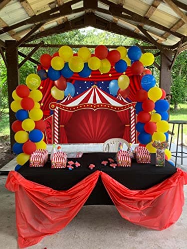 Tente Rouge Cirque thème fête Fond Carnaval carrousel bébé Douche Anniversaire Photographie Fond