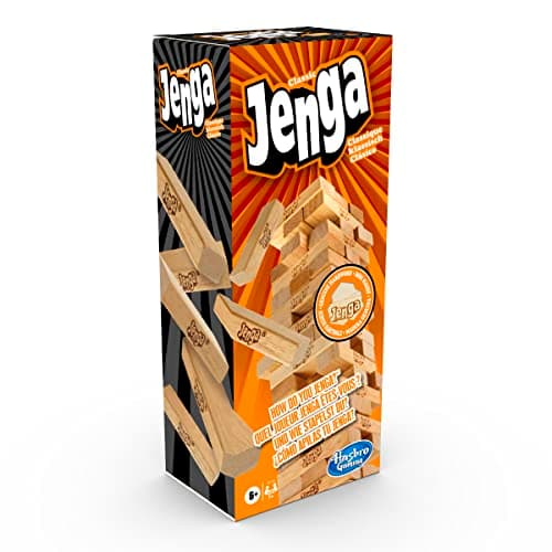 Hasbro Gaming Jenga, Jeu De Société en Bois, Jeu d’Adresse pour Enfants Et Familles, Version Française, Cadeau De Noël, Idées Cadeaux d'anniversaire et pour Noël, À Partir De 6 Ans