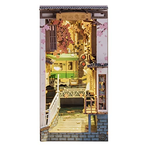 ROBOTIME Japon Book Nook Sakura Densya Maison de Poupée en Bois
