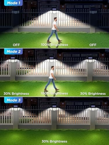 SIGRILL Lampe Solaire Exterieur Detecteur de Mouvement, 212 LED Lumière Solaire Extérieure avec Télécommande, Projecteur Solaire avec Éclairage à 340°, IP65 Étanche (1 Pièce - Lumière Froide)