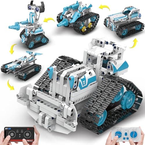 BEHOWL Technique 5 en 1 Voitures, Jouet de Construction pour Enfants de 7-16 Ans avec App&Télécommande Chenilles/Robot/Tank/Bulldozer, Cadeaux pour garçons Filles 8-12 Ans,(700 Pièces)