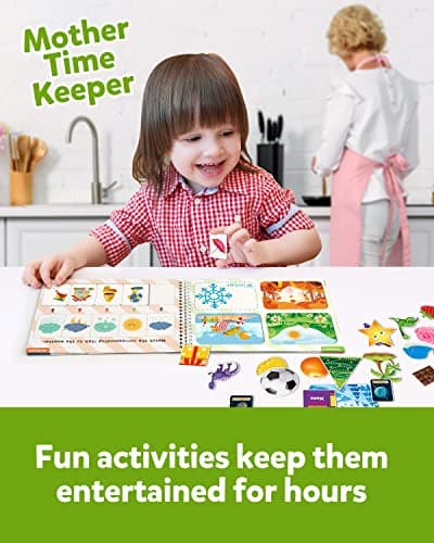 Kugum préscolaire livre magnétique occupé, 9 Thèmes autocollants jouets motricité fine apprendre classeur livre calme jouets Montessori