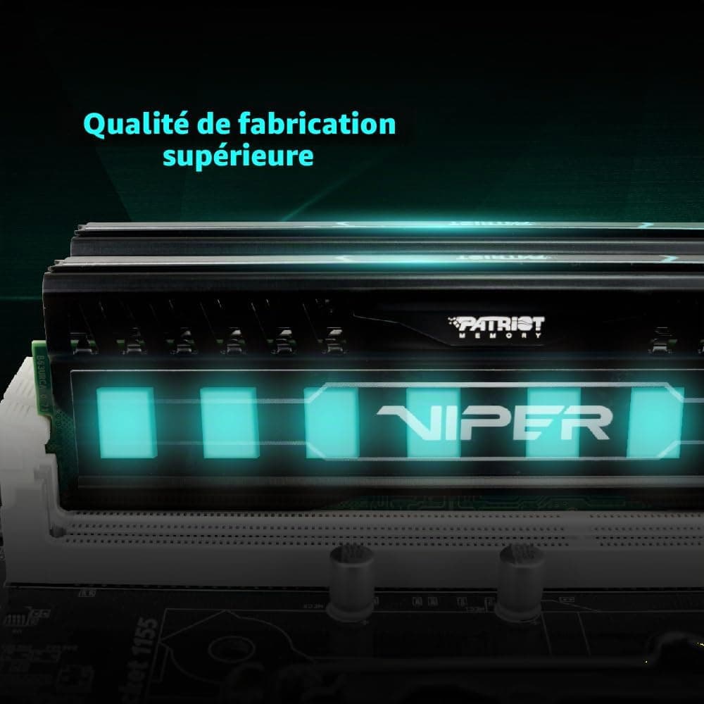 Patriot Memory Viper 3 Black Mamba DDR3 1600 16GB (2x8Go) C9 Kit de Mémoire Haute Performance XMP 1.3 Noir PV316G160C9K