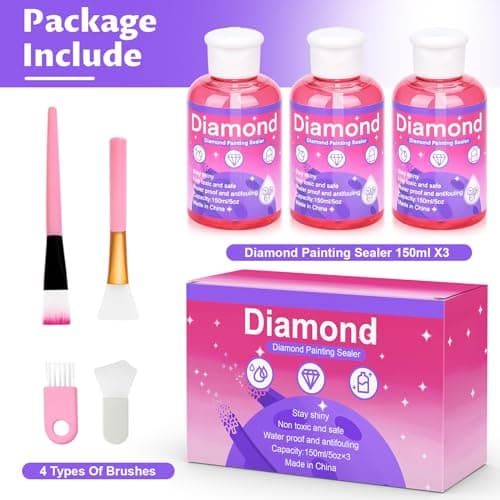 Scellant pour Peinture Diamant Conserve,450ML Colle,Diamond Painting Accessoires,pour Fixer et Sceller les Kit Diamond Painting son éclat pour toujours