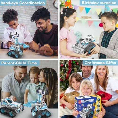 BEHOWL Technique 5 en 1 Voitures, Jouet de Construction pour Enfants de 7-16 Ans avec App&Télécommande Chenilles/Robot/Tank/Bulldozer, Cadeaux pour garçons Filles 8-12 Ans,(700 Pièces)