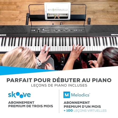 ALESIS RECITAL piano numérique 88 touches semi-lestées avec enceinte intégrées et cours gratuits