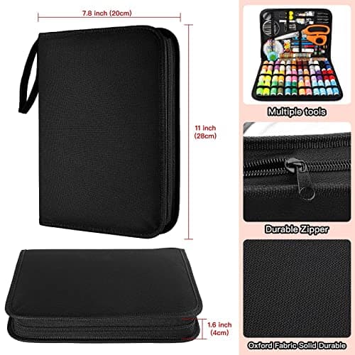 MARQUEEN Grand kit de couture professionnel, 200 fournitures de couture de qualité supérieure – Comprend des ciseaux de tailleur, 41 bobines de fil XL et 30 aiguilles, convient pour les voyageurs, les