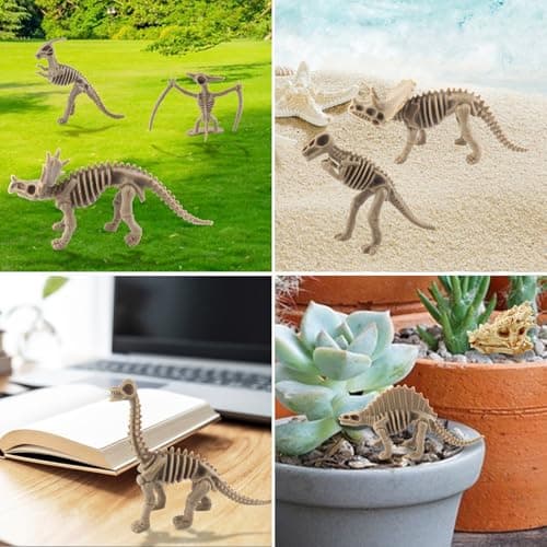 GZqiancang 23 pièces os de Dinosaure, Squelette de Dinosaure de Simulation pour la décoration de gâteaux, Jeux scientifiques, fouilles de Dinosaures et fêtes d'anniversaire de Dinosaures