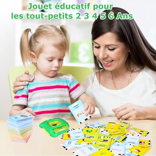 Cartes Flash Parlantes Français 384 Mots Jouet Enfants 2 3 4 5 Ans Jeu Educatif Jeux Apprentissage pour Apprendre à Parler Carte Alphabet Chiffres Couleurs Carte Educative Flash en Francais