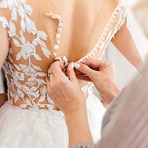 PandaHall 18m Boutonnière Ruban Garniture tressée avec boucles boutonnées 14mm Cordon de tresse de bouton de corset Élastique Blanc Garniture en dentelle à boucle boutonnée pour costumes, Blanc