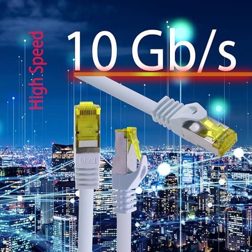 1CONN 5x 1,0 M - Câble réseau CAT-7 Cat.7, Ethernet, Lan et câble patch RJ-45 SFTP 10GB/s - blanc