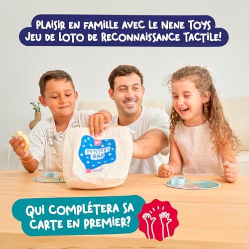 Nene Toys Loto Tactile Touche et Trouve, Jeu de Société pour Enfants dès 3 Ans – Jouet Éducatif en Bois – Divertissement en Famille et Développe la Motricité Fine, Cadeau pour Fille Garçon 3 4 5 Ans